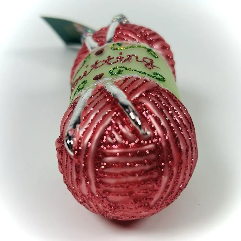 Old World Christmas Knitting Yarn Glass Ornament 32255 Decoration With Box NWT